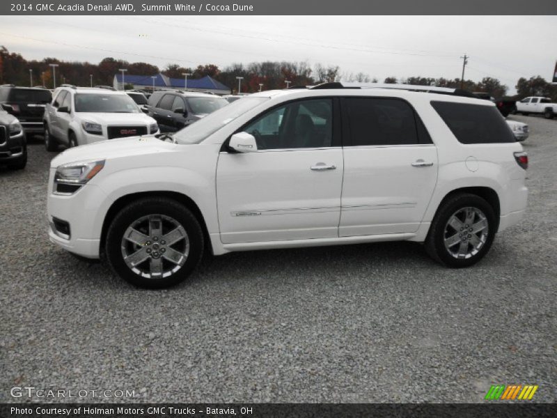 Summit White / Cocoa Dune 2014 GMC Acadia Denali AWD