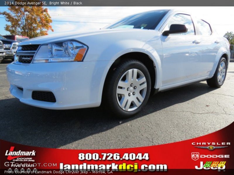 Bright White / Black 2014 Dodge Avenger SE