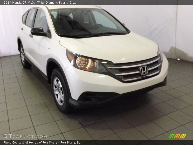 White Diamond Pearl / Gray 2014 Honda CR-V LX