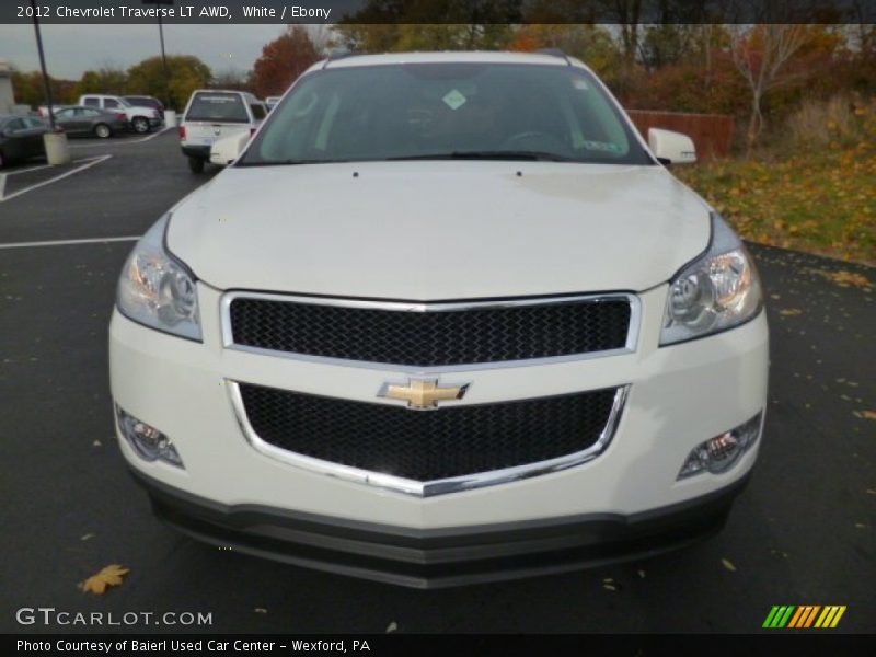 White / Ebony 2012 Chevrolet Traverse LT AWD