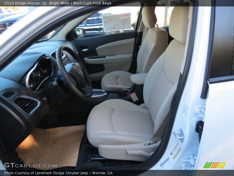 Bright White / Black/Light Frost Beige 2014 Dodge Avenger SE
