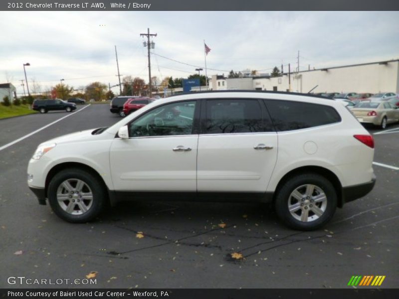 White / Ebony 2012 Chevrolet Traverse LT AWD