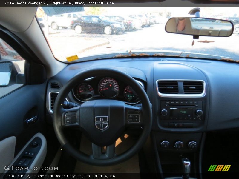 Bright White / Black/Light Frost Beige 2014 Dodge Avenger SE