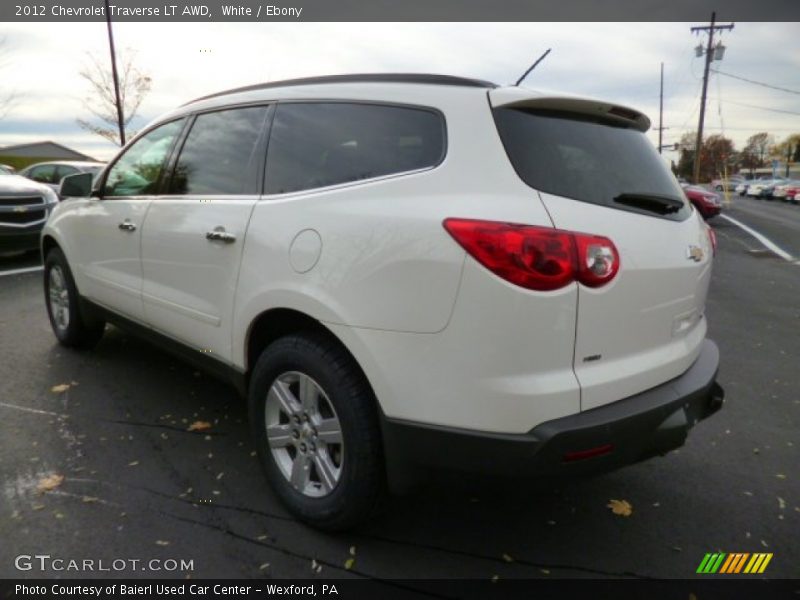 White / Ebony 2012 Chevrolet Traverse LT AWD