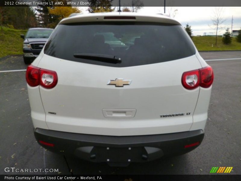 White / Ebony 2012 Chevrolet Traverse LT AWD