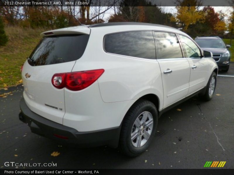 White / Ebony 2012 Chevrolet Traverse LT AWD