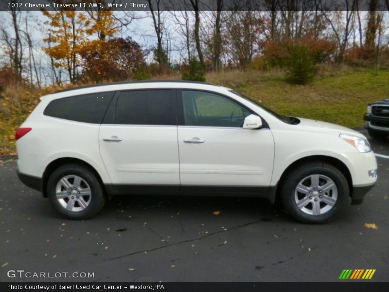 White / Ebony 2012 Chevrolet Traverse LT AWD
