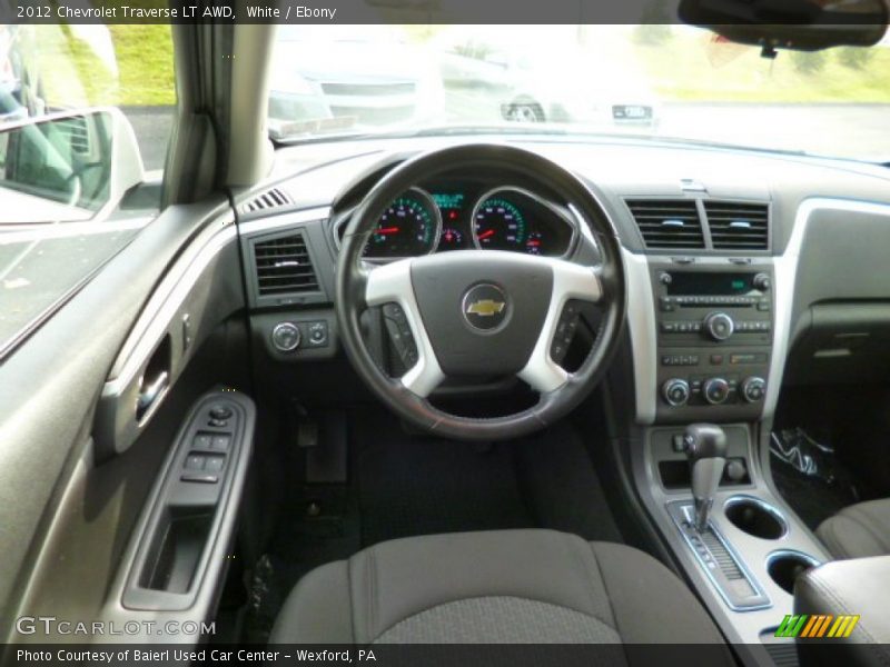 White / Ebony 2012 Chevrolet Traverse LT AWD