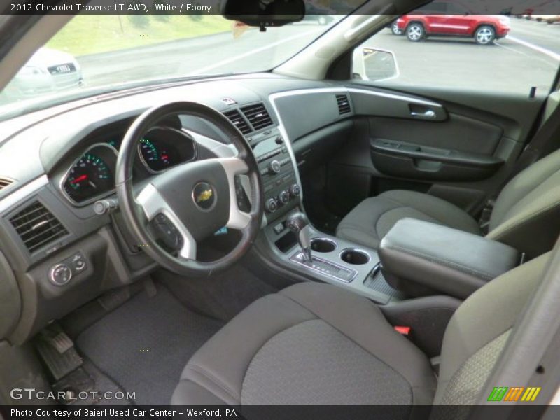 White / Ebony 2012 Chevrolet Traverse LT AWD