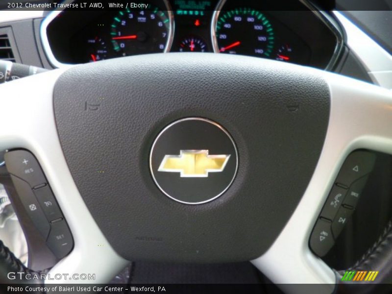 White / Ebony 2012 Chevrolet Traverse LT AWD