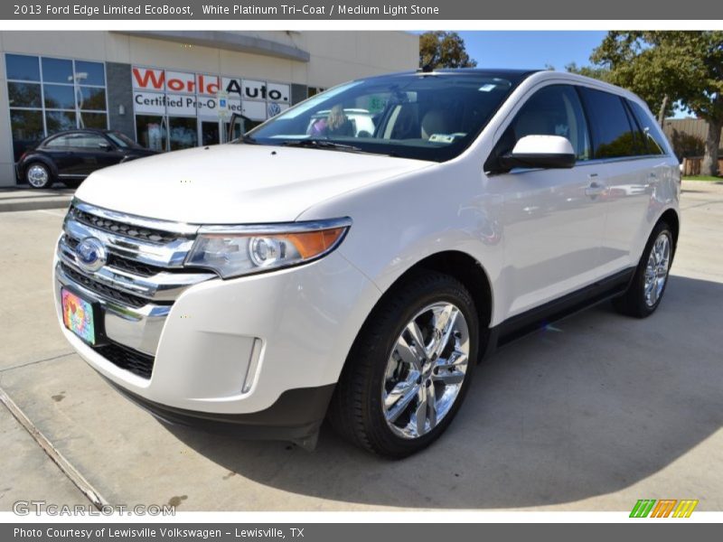 White Platinum Tri-Coat / Medium Light Stone 2013 Ford Edge Limited EcoBoost