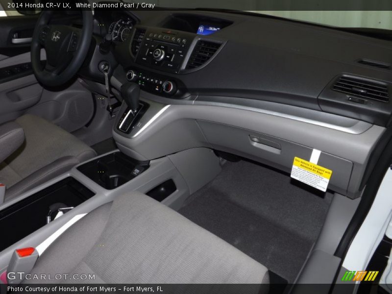 White Diamond Pearl / Gray 2014 Honda CR-V LX