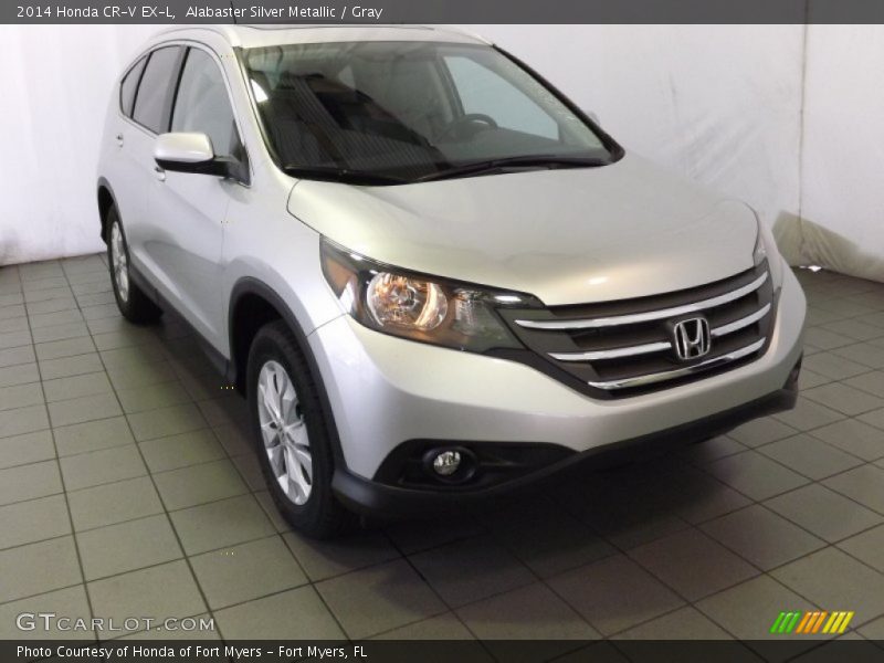 Alabaster Silver Metallic / Gray 2014 Honda CR-V EX-L