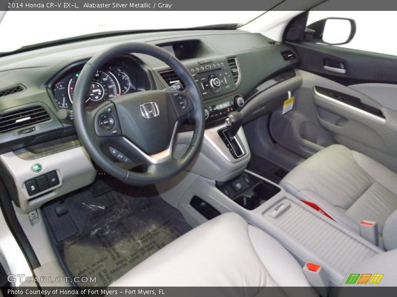 Alabaster Silver Metallic / Gray 2014 Honda CR-V EX-L