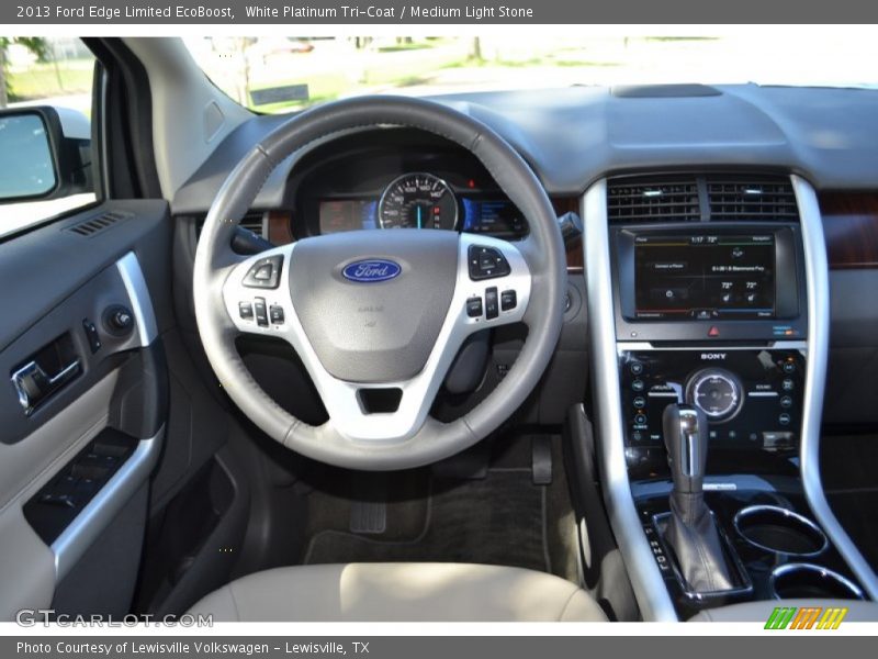 White Platinum Tri-Coat / Medium Light Stone 2013 Ford Edge Limited EcoBoost