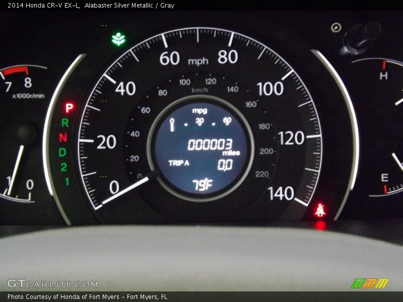 Alabaster Silver Metallic / Gray 2014 Honda CR-V EX-L