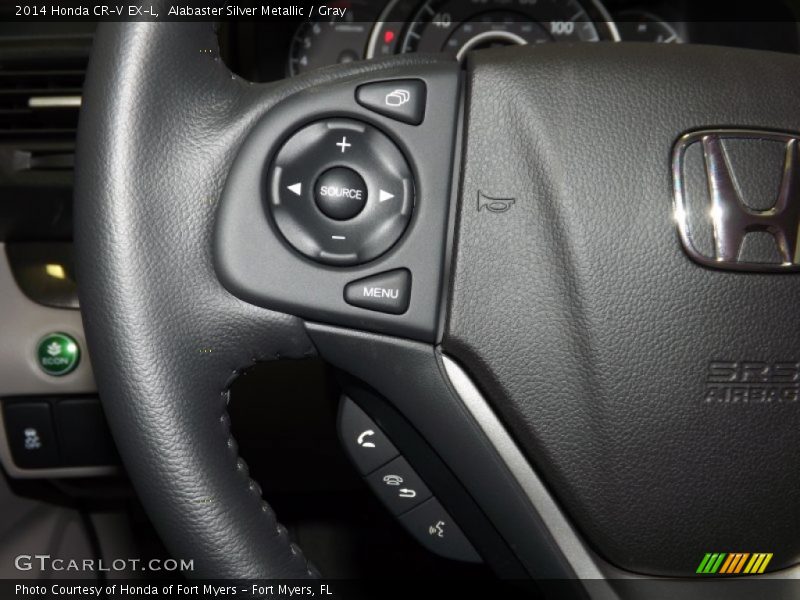 Alabaster Silver Metallic / Gray 2014 Honda CR-V EX-L
