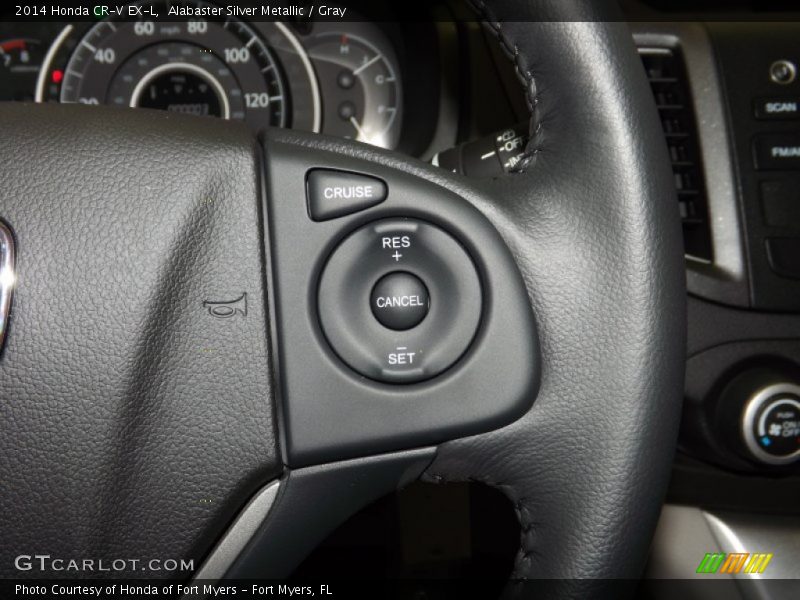 Alabaster Silver Metallic / Gray 2014 Honda CR-V EX-L