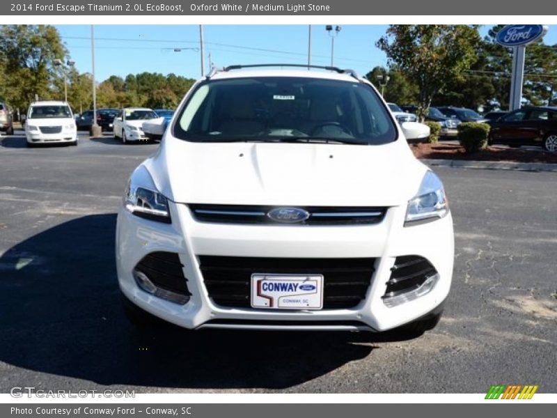 Oxford White / Medium Light Stone 2014 Ford Escape Titanium 2.0L EcoBoost