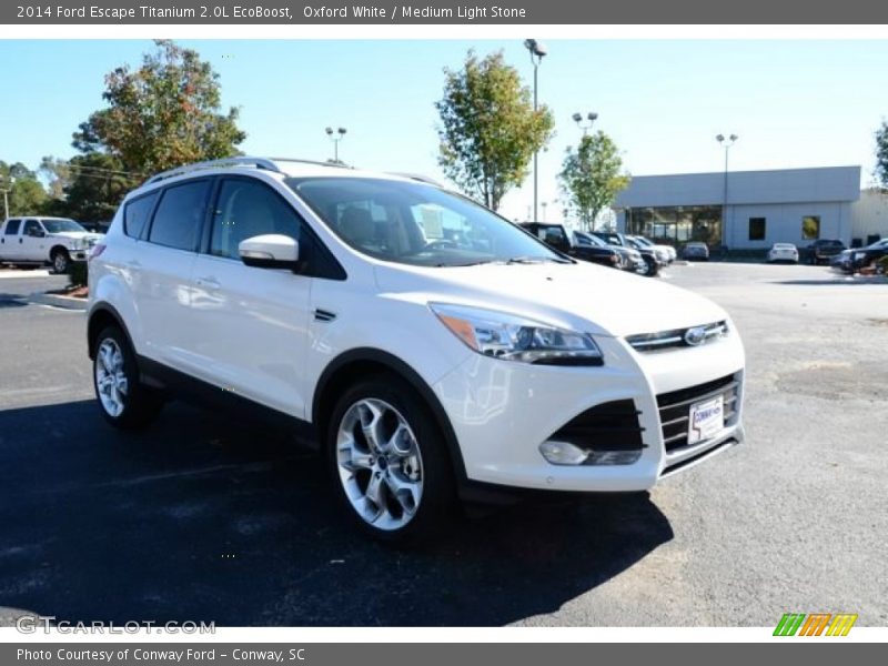 Oxford White / Medium Light Stone 2014 Ford Escape Titanium 2.0L EcoBoost