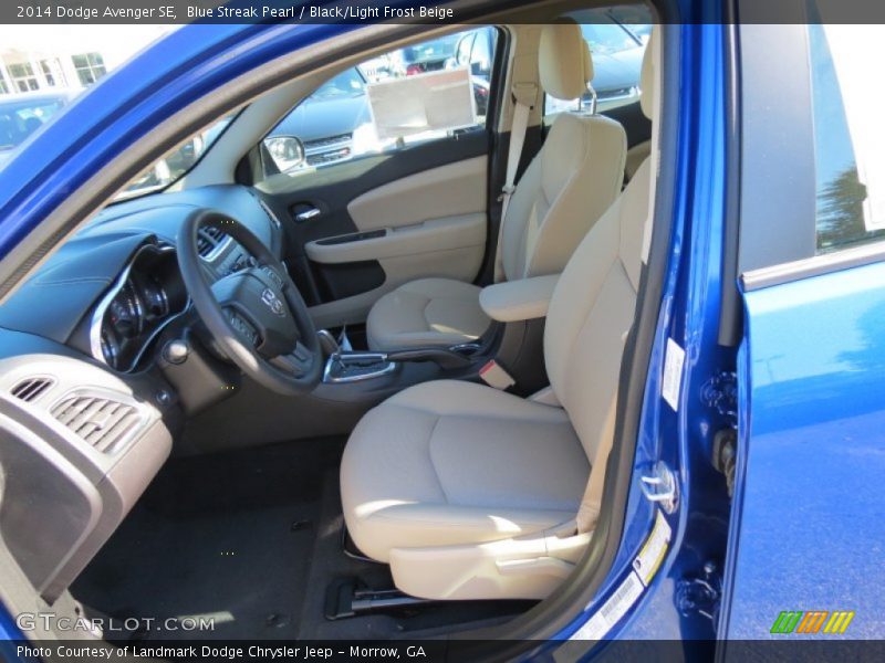 Blue Streak Pearl / Black/Light Frost Beige 2014 Dodge Avenger SE