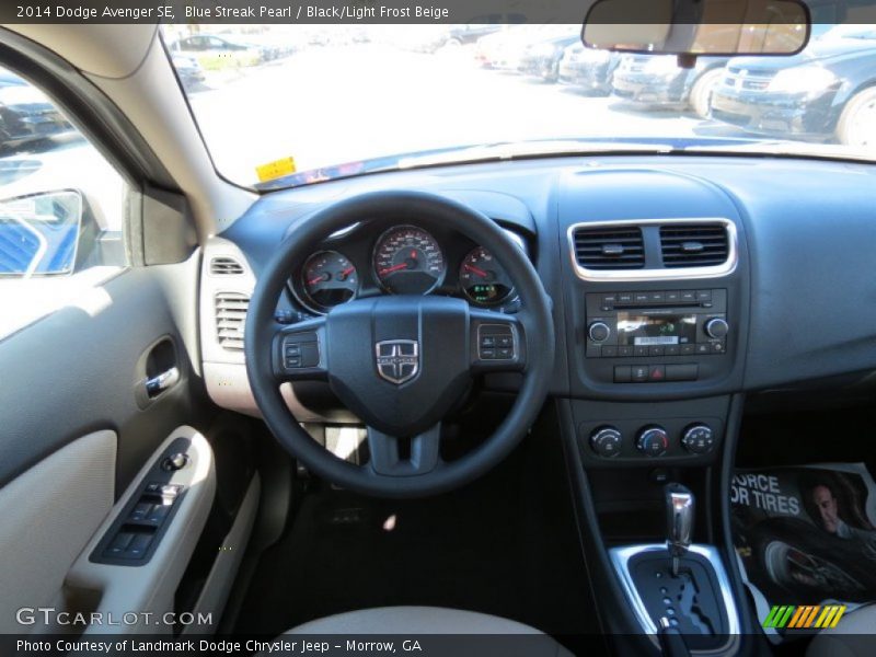 Blue Streak Pearl / Black/Light Frost Beige 2014 Dodge Avenger SE
