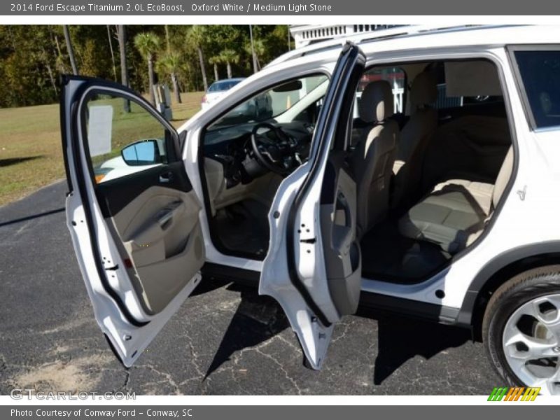 Oxford White / Medium Light Stone 2014 Ford Escape Titanium 2.0L EcoBoost