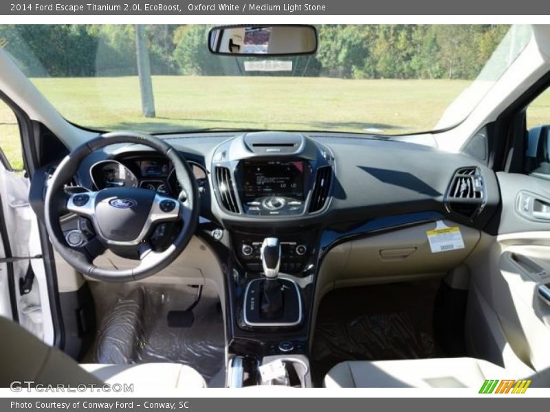 Oxford White / Medium Light Stone 2014 Ford Escape Titanium 2.0L EcoBoost