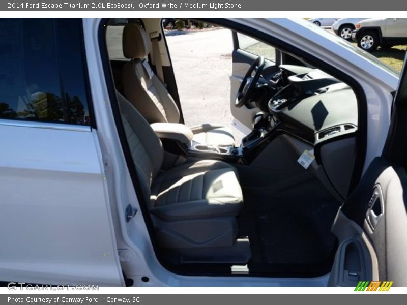 Oxford White / Medium Light Stone 2014 Ford Escape Titanium 2.0L EcoBoost