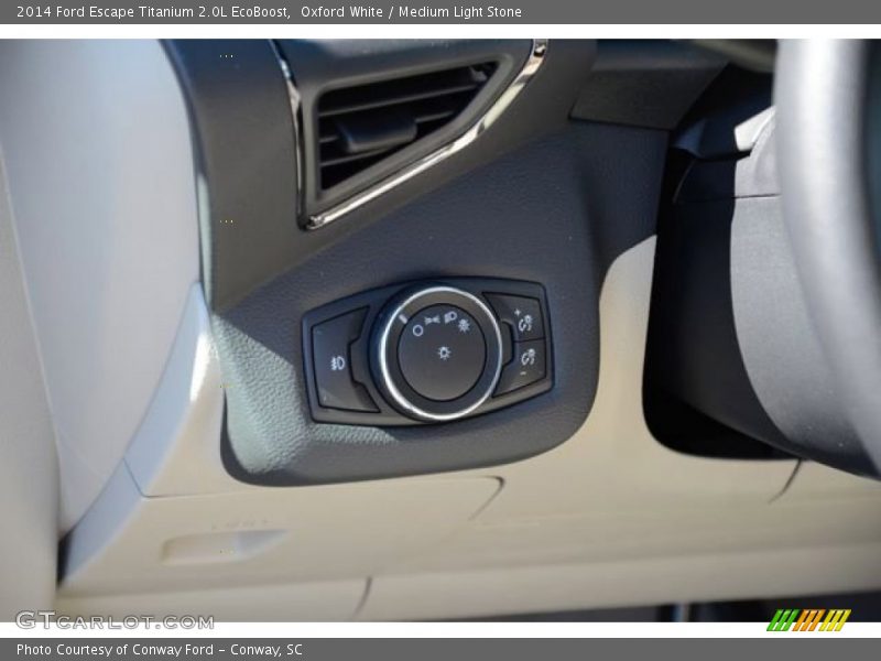 Oxford White / Medium Light Stone 2014 Ford Escape Titanium 2.0L EcoBoost