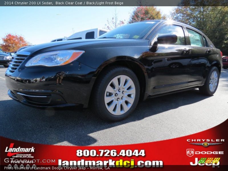 Black Clear Coat / Black/Light Frost Beige 2014 Chrysler 200 LX Sedan