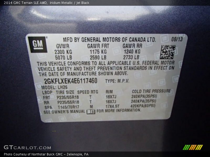 Iridium Metallic / Jet Black 2014 GMC Terrain SLE AWD
