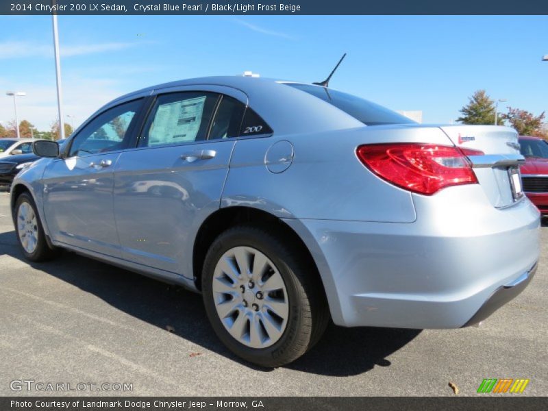 Crystal Blue Pearl / Black/Light Frost Beige 2014 Chrysler 200 LX Sedan