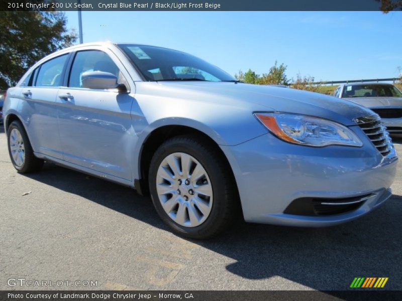 Crystal Blue Pearl / Black/Light Frost Beige 2014 Chrysler 200 LX Sedan