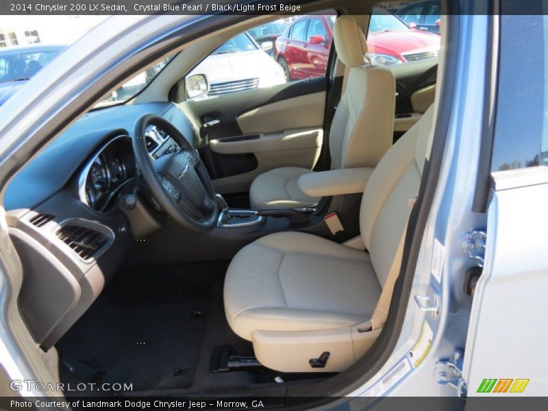 Crystal Blue Pearl / Black/Light Frost Beige 2014 Chrysler 200 LX Sedan