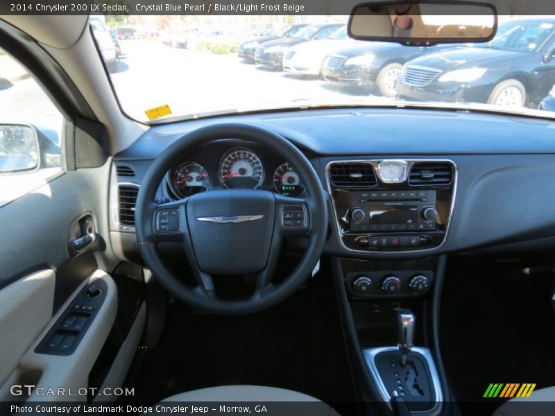 Crystal Blue Pearl / Black/Light Frost Beige 2014 Chrysler 200 LX Sedan