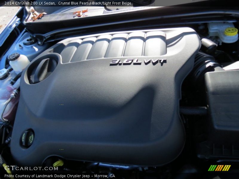 Crystal Blue Pearl / Black/Light Frost Beige 2014 Chrysler 200 LX Sedan
