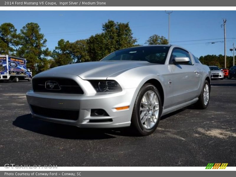 Ingot Silver / Medium Stone 2014 Ford Mustang V6 Coupe