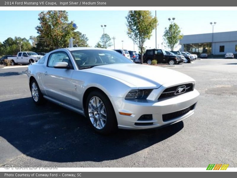 Ingot Silver / Medium Stone 2014 Ford Mustang V6 Coupe