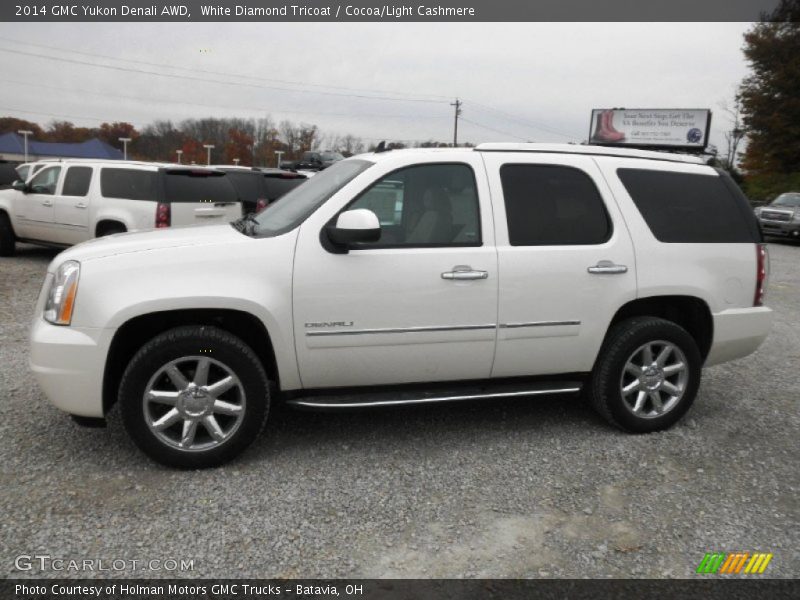 White Diamond Tricoat / Cocoa/Light Cashmere 2014 GMC Yukon Denali AWD