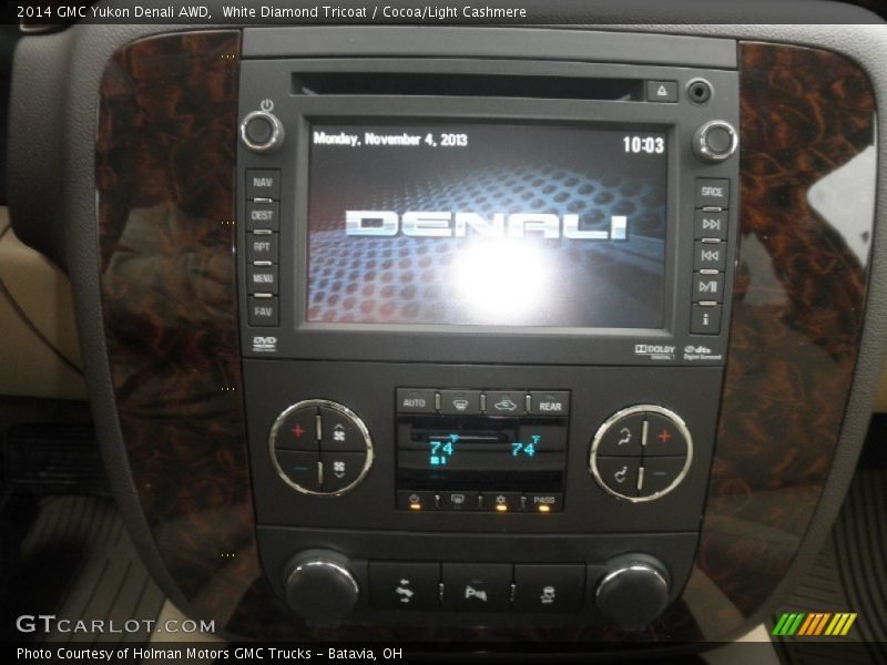 White Diamond Tricoat / Cocoa/Light Cashmere 2014 GMC Yukon Denali AWD