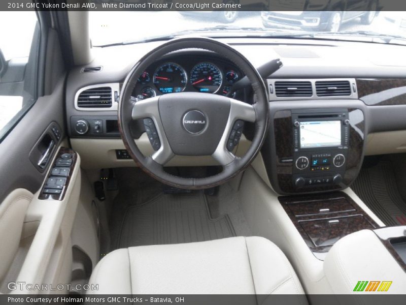 White Diamond Tricoat / Cocoa/Light Cashmere 2014 GMC Yukon Denali AWD
