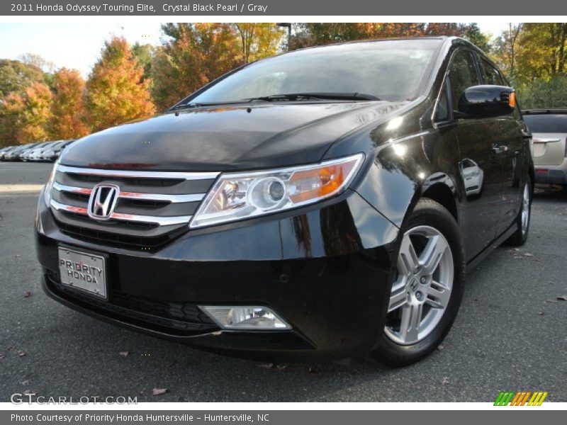 Crystal Black Pearl / Gray 2011 Honda Odyssey Touring Elite
