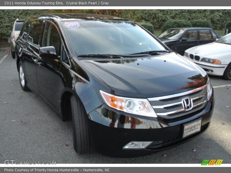 Crystal Black Pearl / Gray 2011 Honda Odyssey Touring Elite