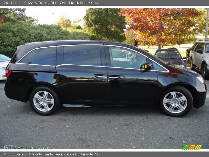 Crystal Black Pearl / Gray 2011 Honda Odyssey Touring Elite