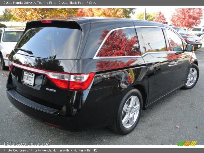 Crystal Black Pearl / Gray 2011 Honda Odyssey Touring Elite
