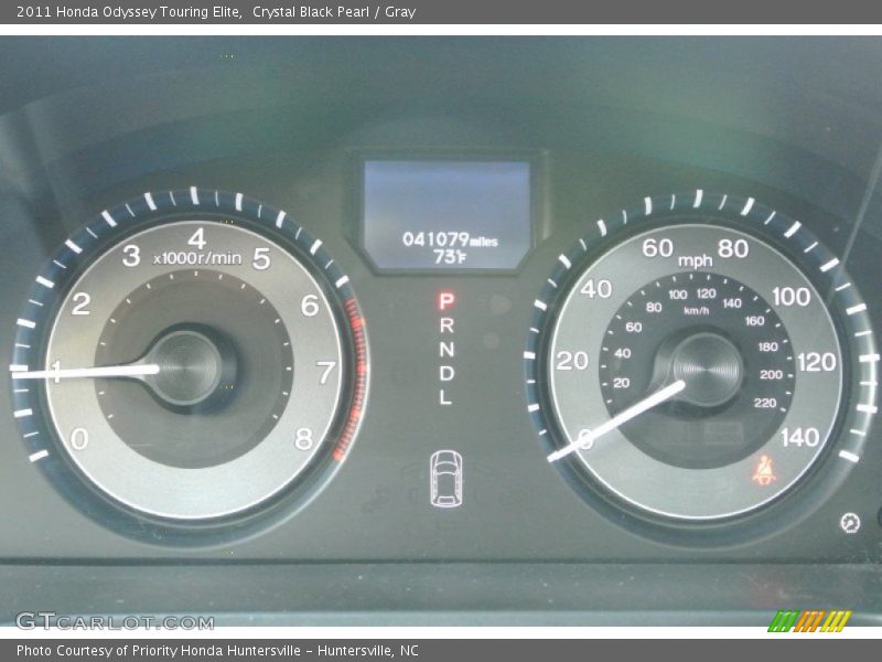 Crystal Black Pearl / Gray 2011 Honda Odyssey Touring Elite