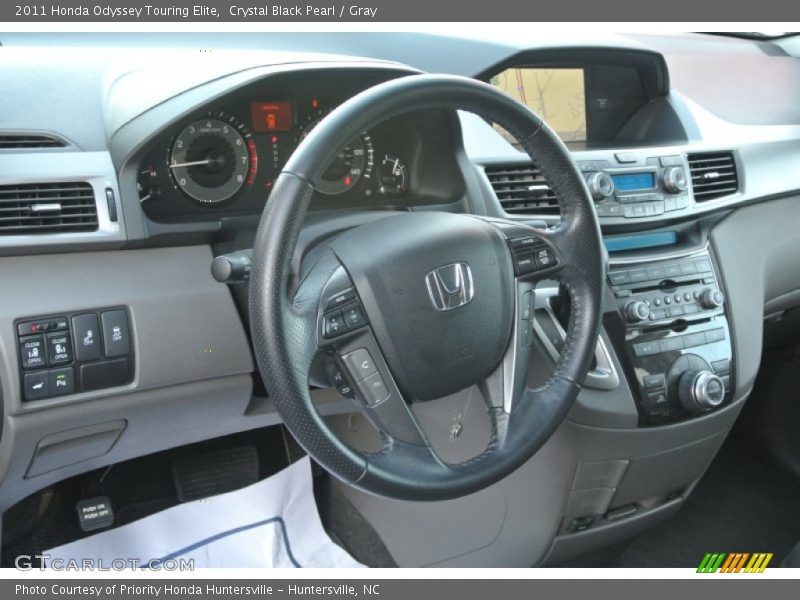 Crystal Black Pearl / Gray 2011 Honda Odyssey Touring Elite