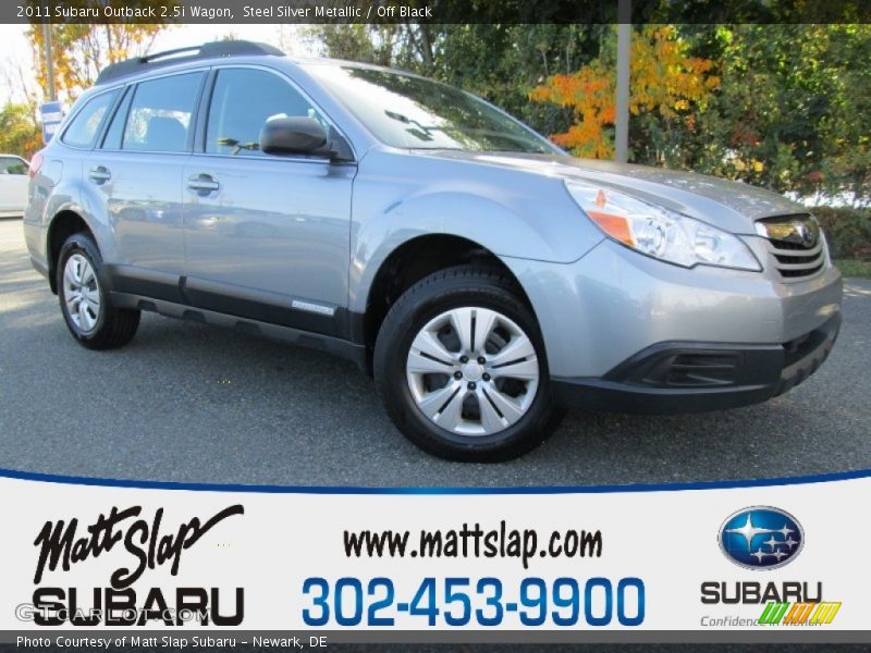 Steel Silver Metallic / Off Black 2011 Subaru Outback 2.5i Wagon