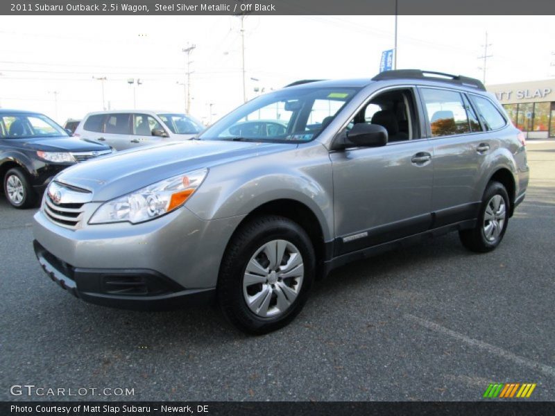 Steel Silver Metallic / Off Black 2011 Subaru Outback 2.5i Wagon